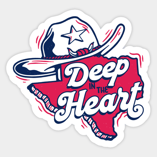 Deep in the Heart of Texas // Vintage Texas Cartoon Sticker by SLAG_Creative